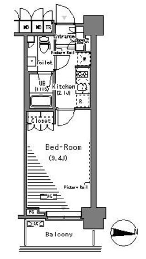 パークアクシス辰巳ステージ　220号室　間取り