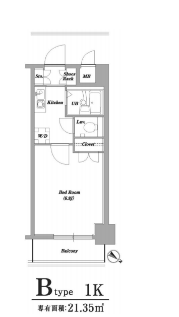 レジディア門前仲町　805号室　間取り