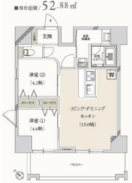 プライマル月島　901号室　間取り