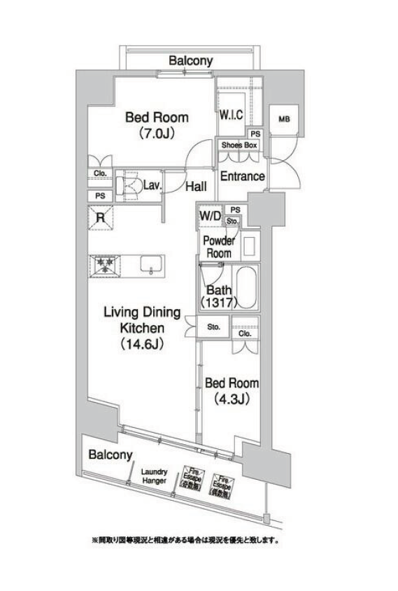 コンフォリア芝浦バウハウス　1006号室　間取り