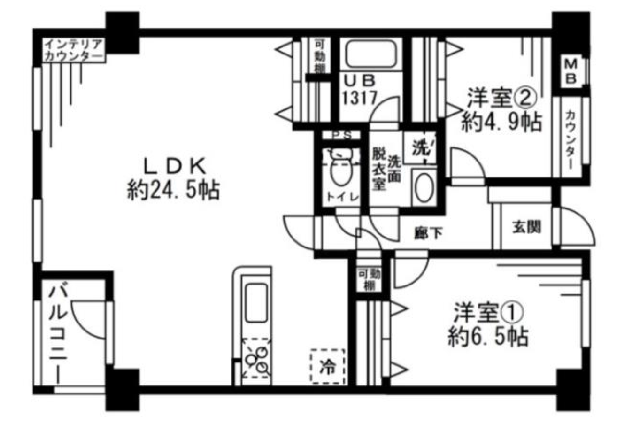 レジディア六本木檜町公園　603号室　間取り
