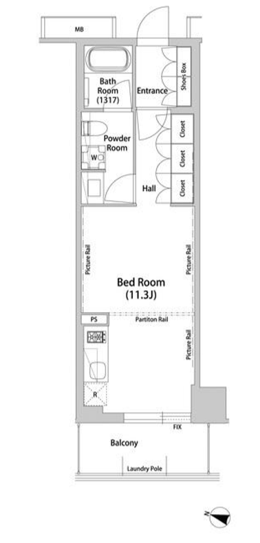 飯田橋ガーデンフラッツ　702号室　間取り