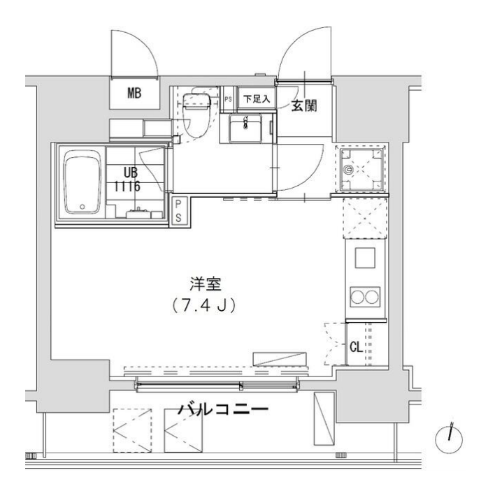 グランディオール広尾テラス　1103号室　間取り