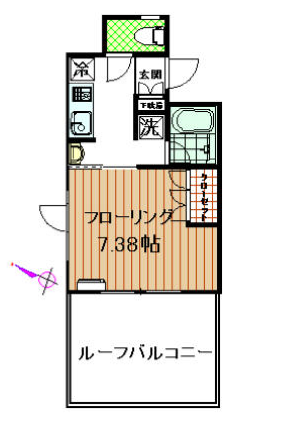 カザーナ学芸大学　501号室　間取り