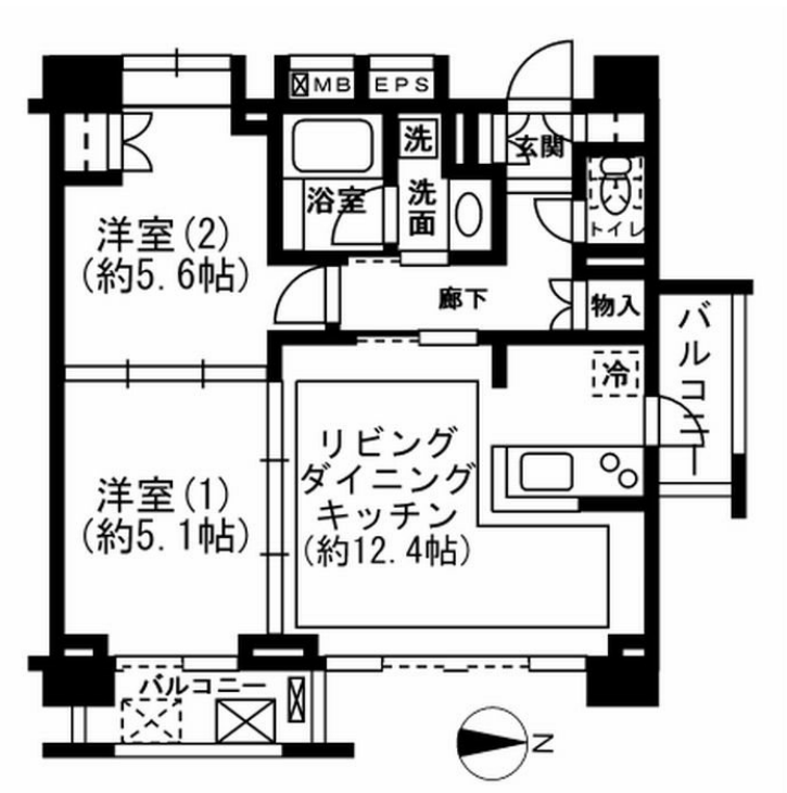 レジディア新宿イースト2　901号室　間取り