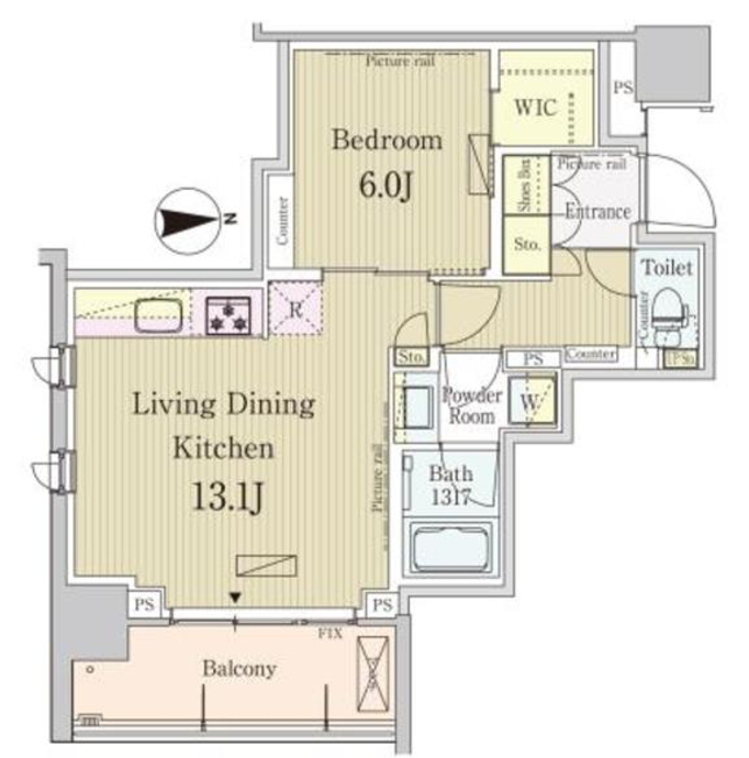 パークアクシス池田山　1006号室　間取り