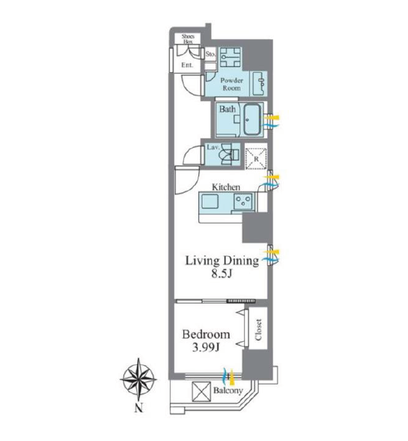 スタイルヒルズ秋葉原　801号室　間取り