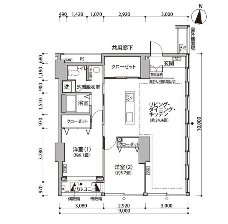 東雲キャナルコートCODAN　11号棟414号室　間取り