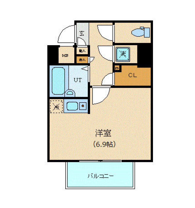 エルフラット新富町　102号室　間取り