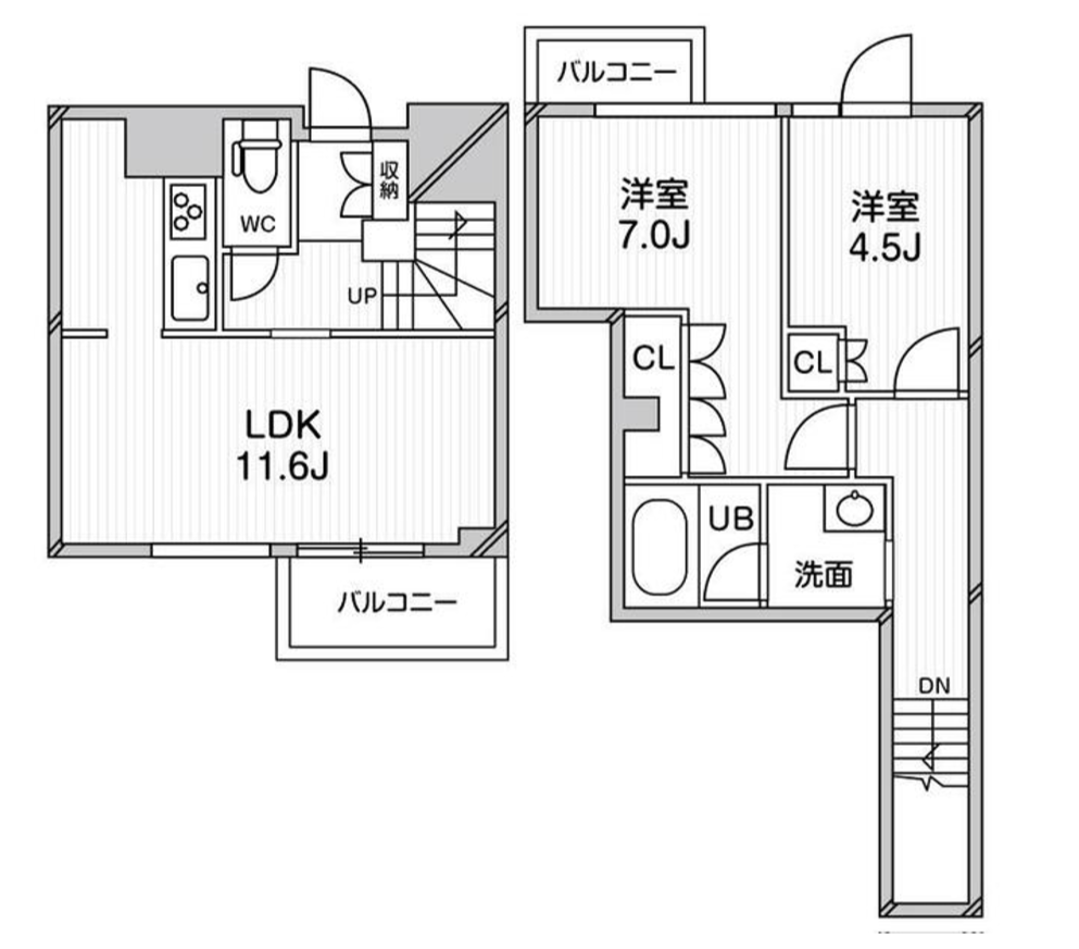アーバンフラッツ目黒本町 (旧：エスティメゾン目黒本町)　205号室　間取り