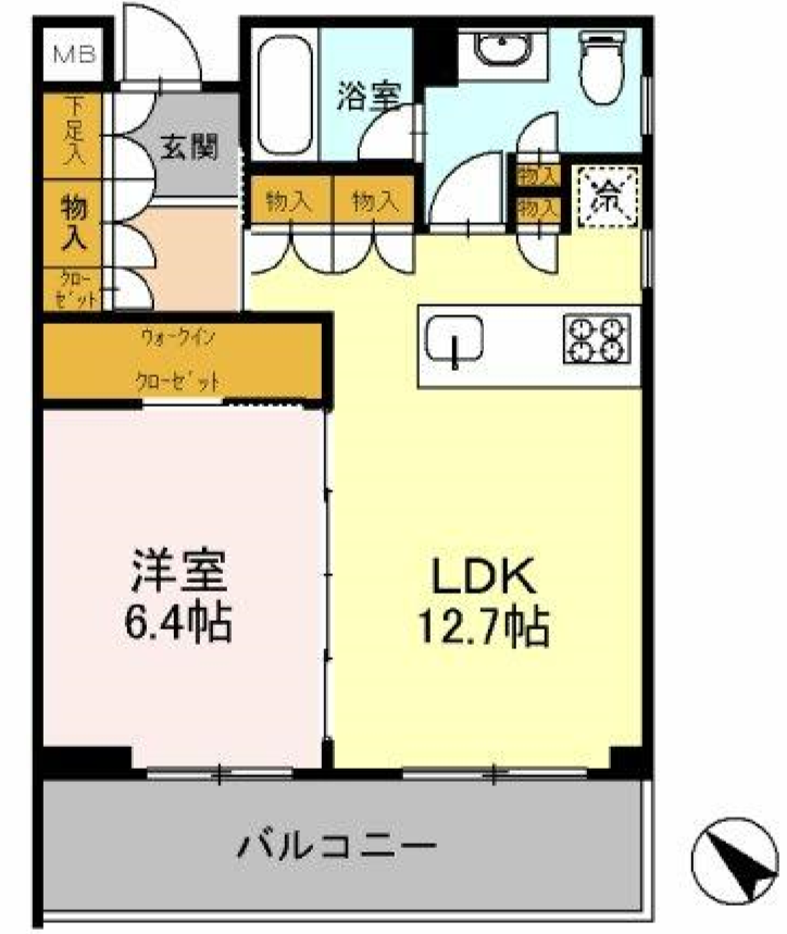 カスタリア初台Ⅱ　401号室　間取り