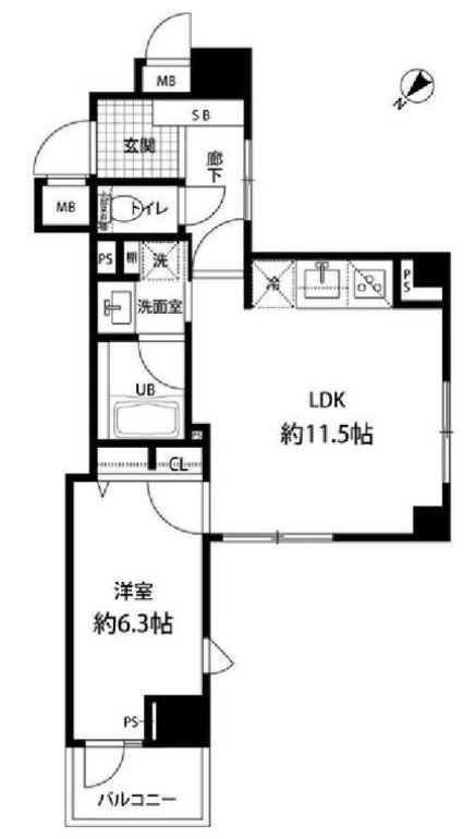 ルクレ日本橋馬喰町　303号室　間取り