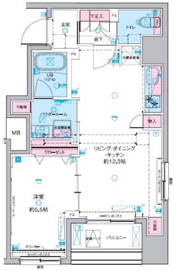 ジェノヴィア東神田グリーンヴェール　701号室　間取り