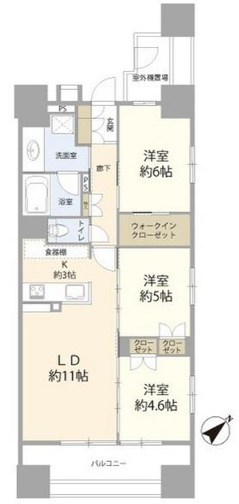 イニシア築地　6F号室　間取り