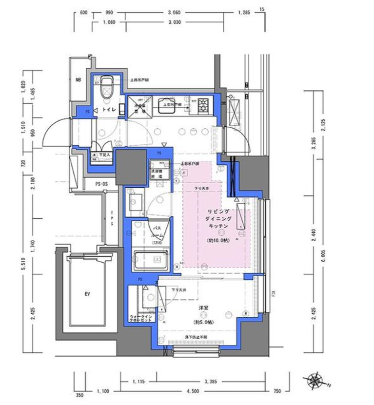 ディームス大手町ノース　906号室　間取り