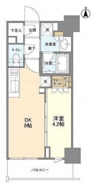 クレストコート白金高輪　202号室　間取り
