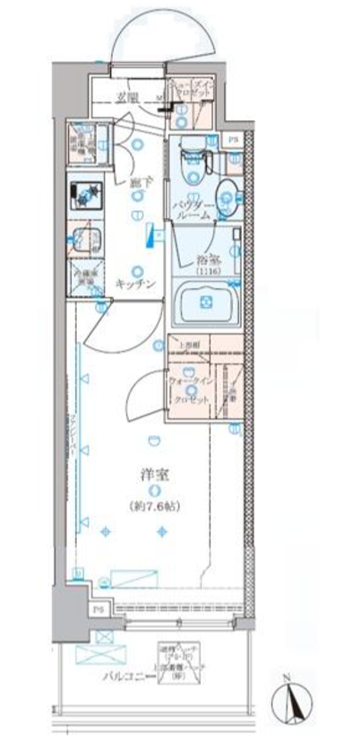 クレイシア新宿パークコンフォート　803号室　間取り