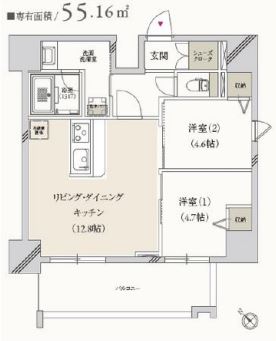 プライマル月島　703号室　間取り