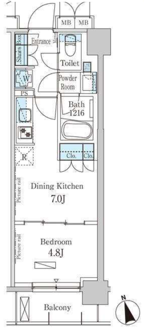 パークアクシス日本橋兜町　302号室　間取り