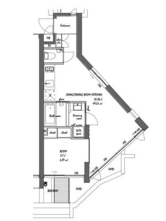 BPRレジデンス祐天寺　0004号室　間取り