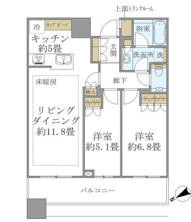 ブリリアタワーズ目黒　3503号室　間取り