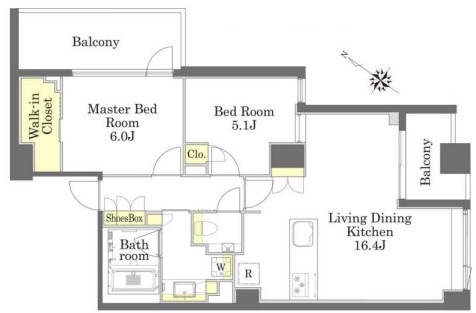 プライムメゾン目黒　403号室　間取り