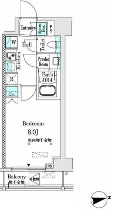 市谷仲之町ビューアパートメント　502号室　間取り