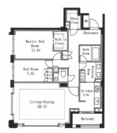 プライムメゾン御殿山EAST　302号室　間取り