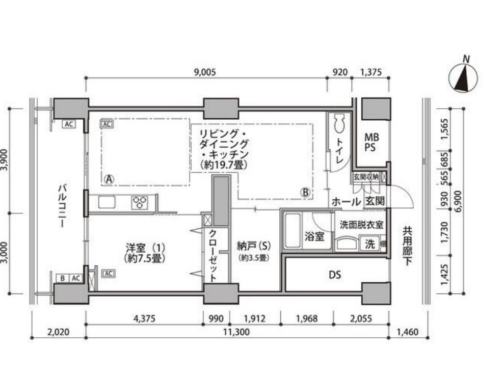 東雲キャナルコートCODAN　16号棟308号室　間取り