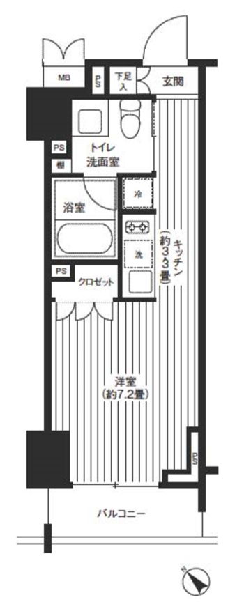 レジディア渋谷　703号室　間取り