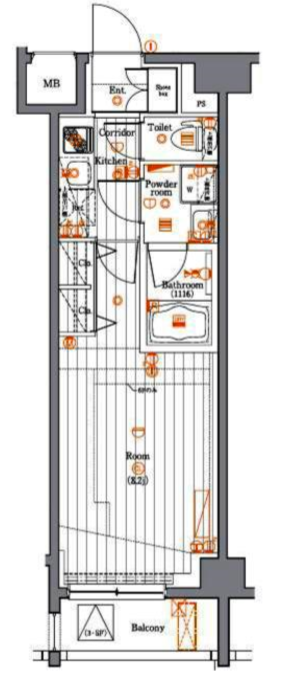 プレミアムキューブ目黒東山#mo　302号室　間取り