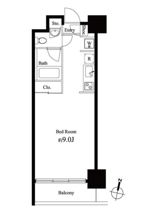 グレンパーク秋葉原イースト　904号室　間取り