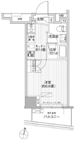 コスモグランス南品川　809号室　間取り