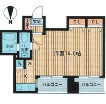 エルヴァージュ神田神保町　1104号室　間取り