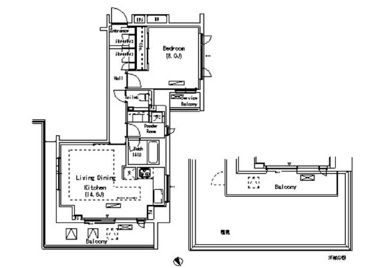 パークアクシス代官山　601号室　間取り