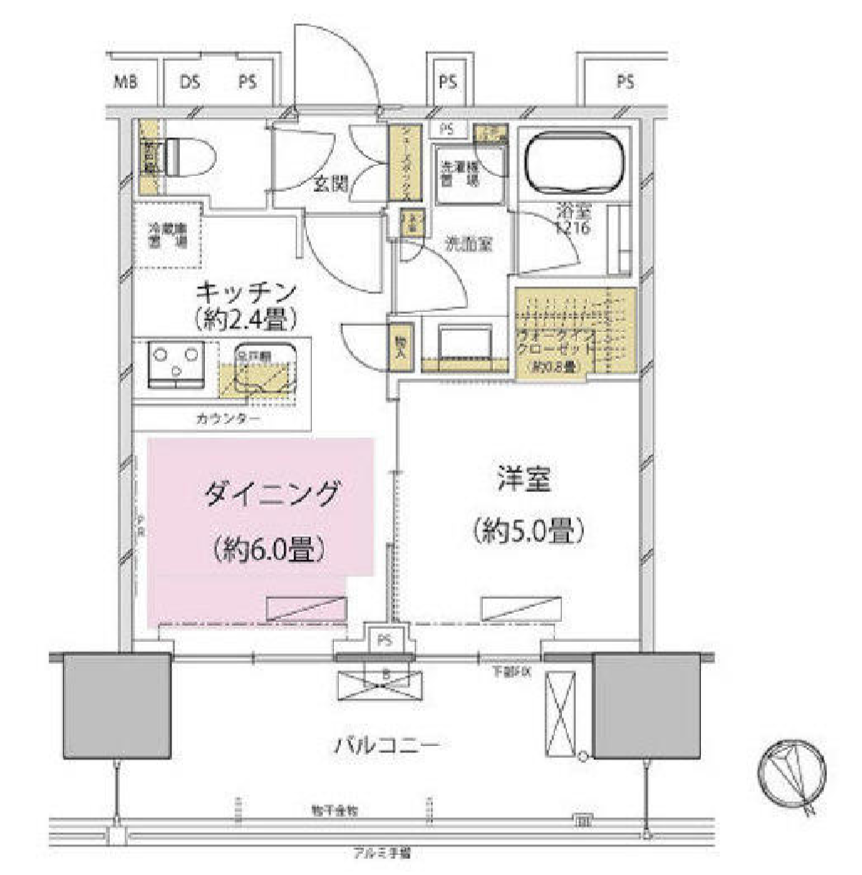 ザ・パークハウス渋谷美竹　603号室　間取り