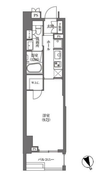 HAMACHO APARTMENTS　504号室　間取り