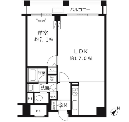 ルシマン月島　1201号室　間取り