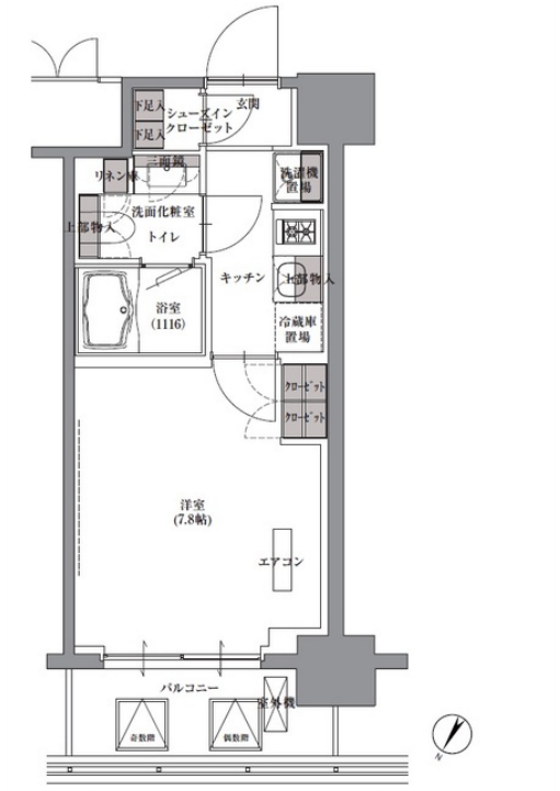 プレジリア人形町　203号室　間取り