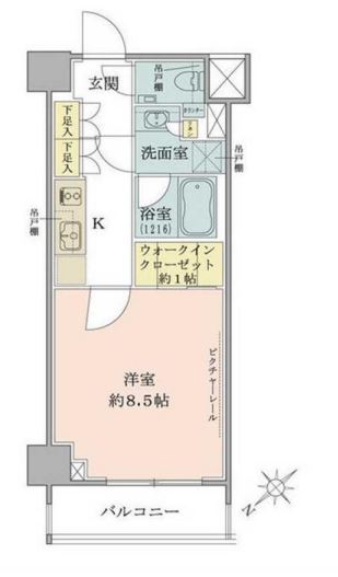 ザ・パークワンズ目黒不動前　308号室　間取り