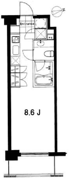 フレンシア麻布十番ノース　405号室　間取り