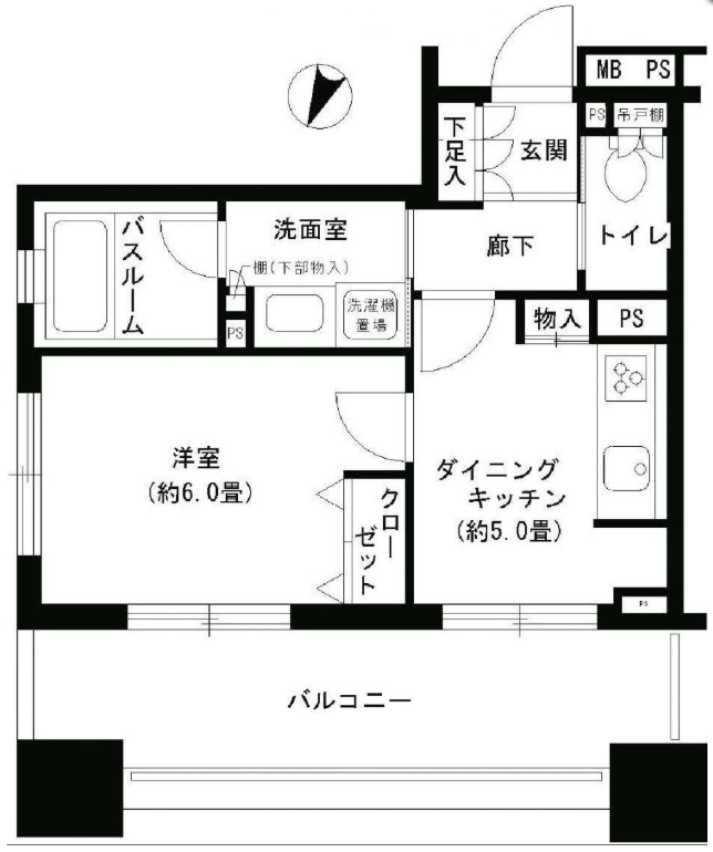 パークキューブ市ヶ谷　1403号室　間取り