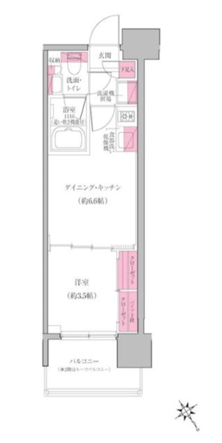 レジディア門前仲町プレイス（旧：クレヴィアリグゼ門前仲町）　803号室　間取り