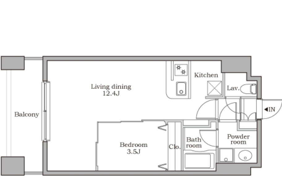 レジディア芝大門Ⅱ　703号室　間取り