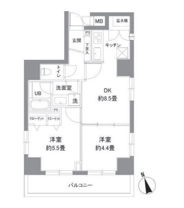 カスタリア新富町2　403号室　間取り