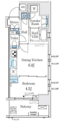 レジディア大手町北　1201号室　間取り