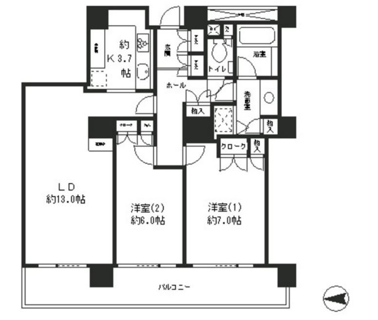 リバーシティ21　リバーポイントタワー　509号室　間取り