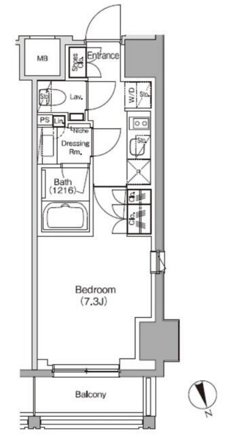 ザ・パークハビオ飯田橋プレイス　1001号室　間取り