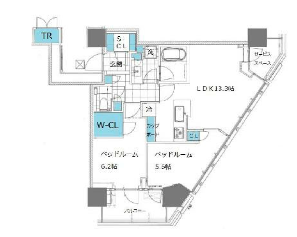 パークシティ武蔵小山ザ・タワー　501号室　間取り