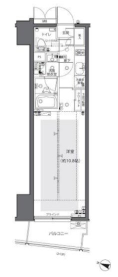 ズーム都庁前　1004号室　間取り